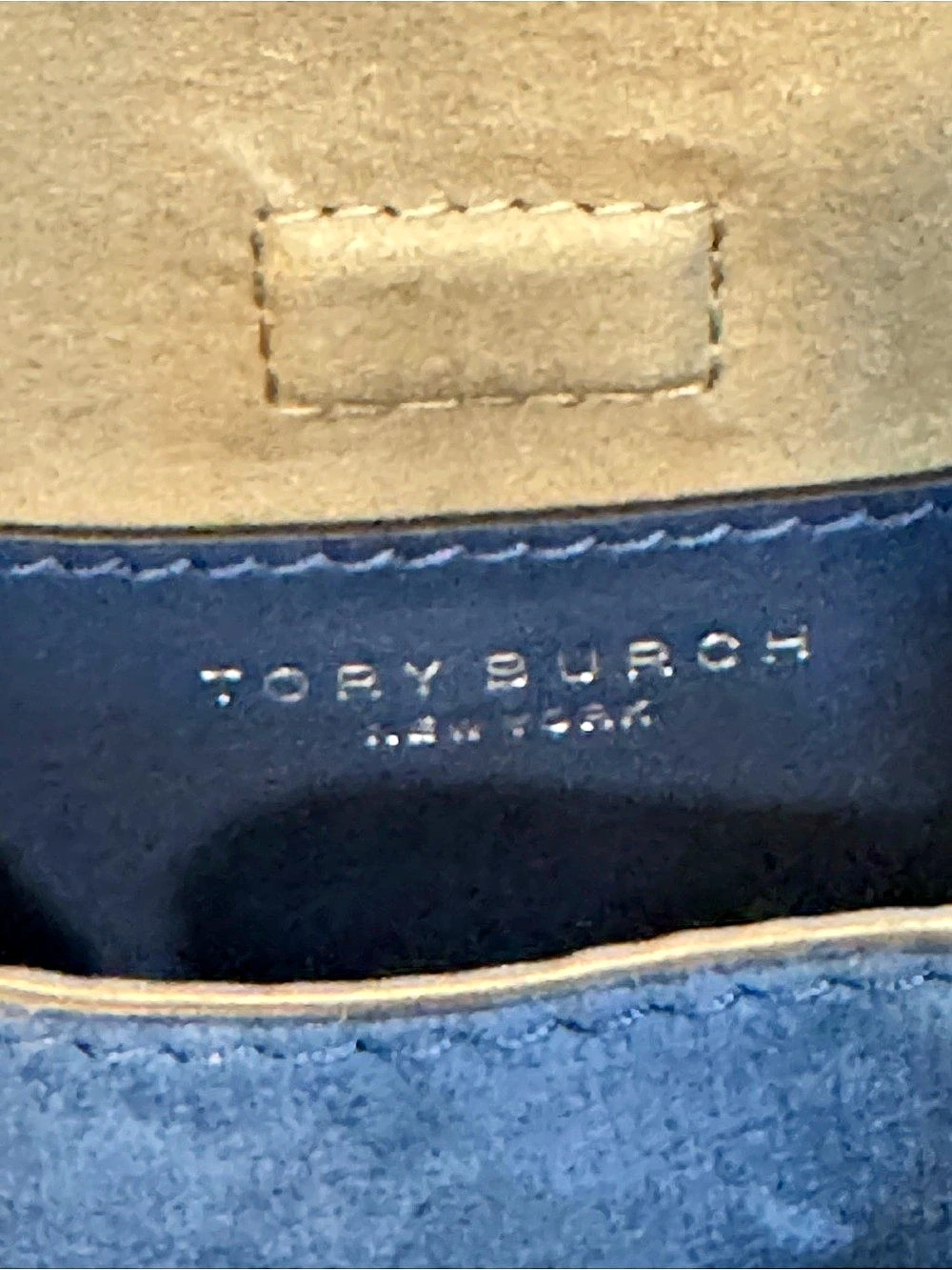 Tory Burch Romy Mini Blue Nubuck Leather Bucket Bag Crossbody - Picture 5 of 15